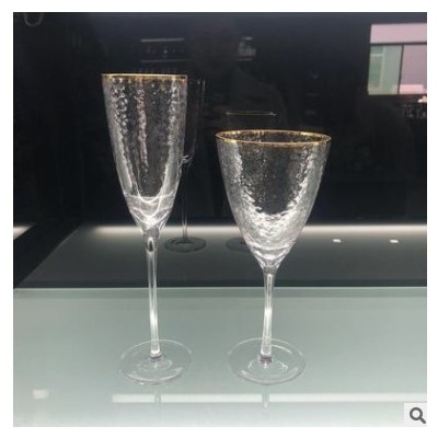 厂家批发金边锤纹香槟杯红酒杯现代简约婚庆宴会高脚杯快盈官方网站杯子