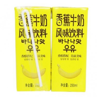 源头厂家批发香蕉牛奶风味饮料整箱 250ml*24整箱饮料大量批发